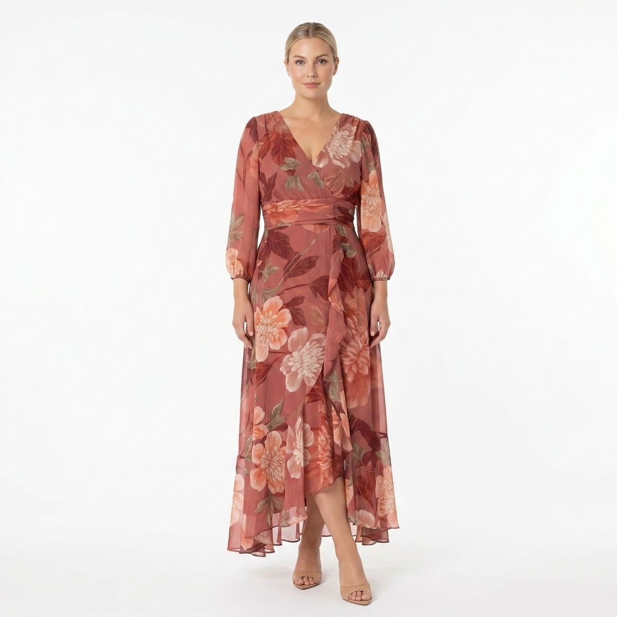 everlasting impression maxi wrap dress Scoop + Maxi Faux Wrap Dress