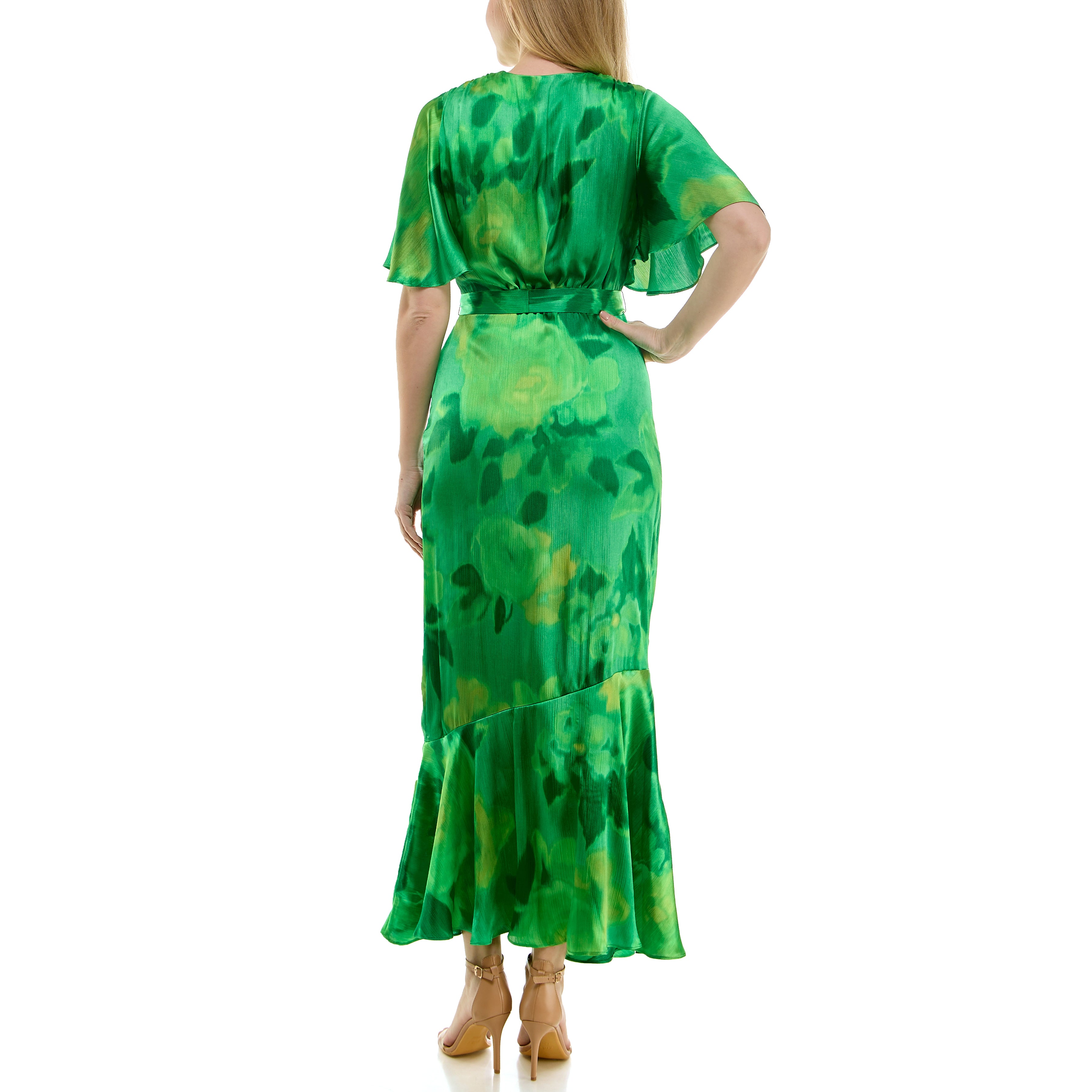 Taylor Satin Crinkle Maxi Dress, Green / 6 Taylor Satin Crinkle Maxi Dress, Green / 6