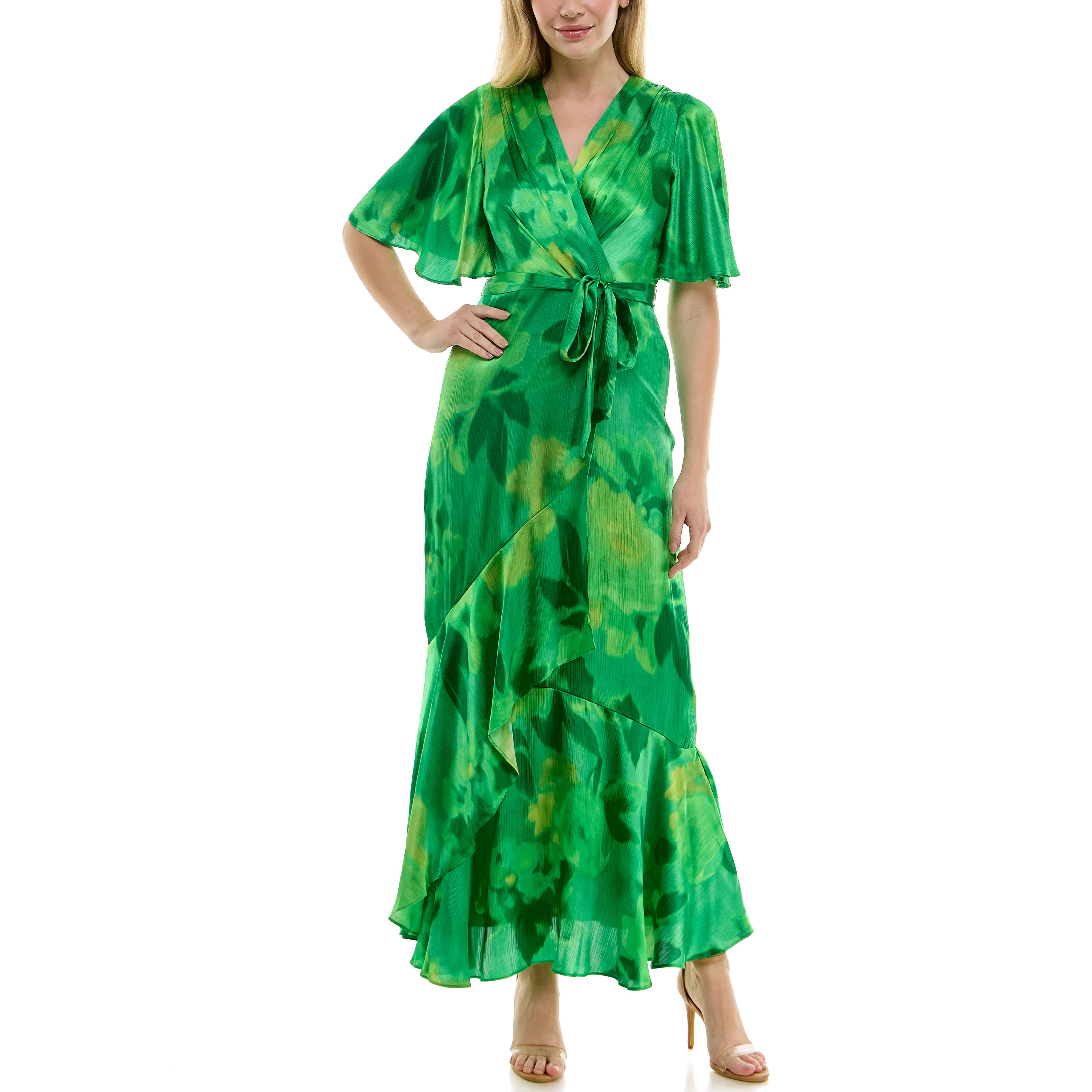 Taylor Satin Crinkle Maxi Dress, Green / 6 Taylor Satin Crinkle Maxi Dress, Green / 6