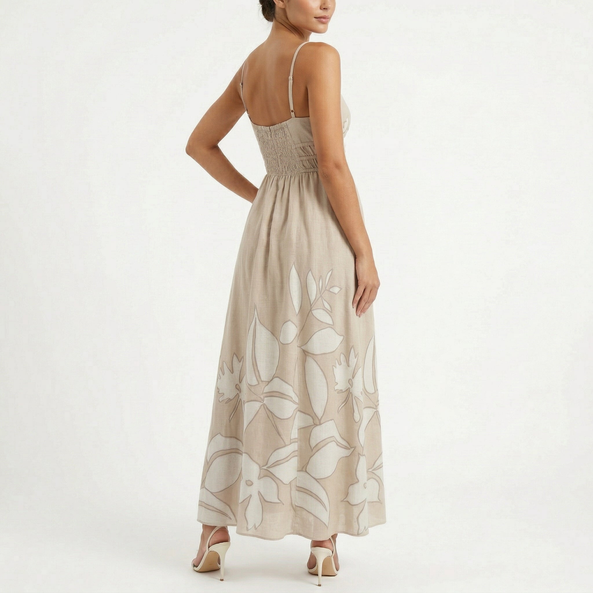 Taylor Women's Floral V-Neck Tiered A-Line Dress