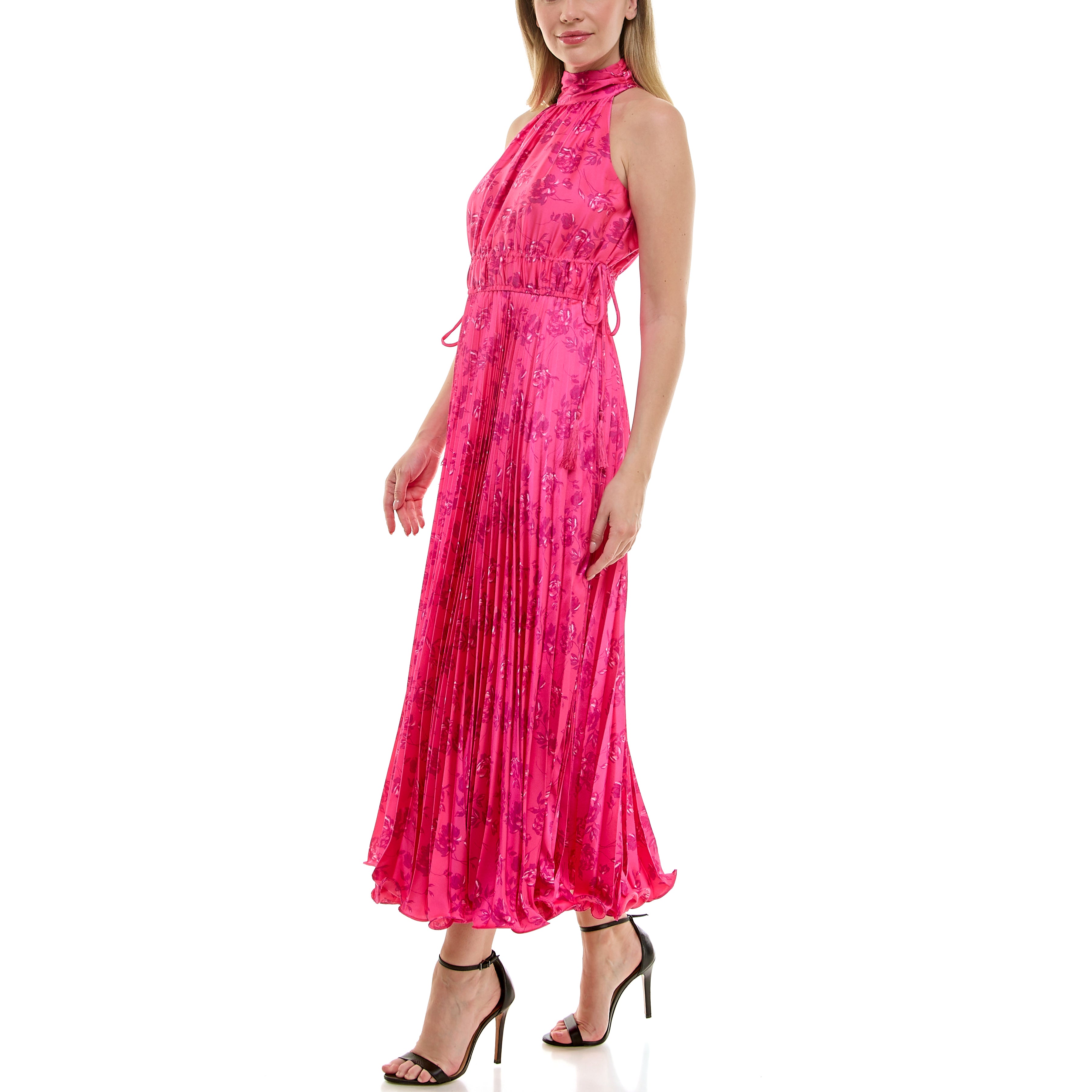 Rosemuse pleats floral print dress グレー floral print pleats dress – BUNNY APARTMENT