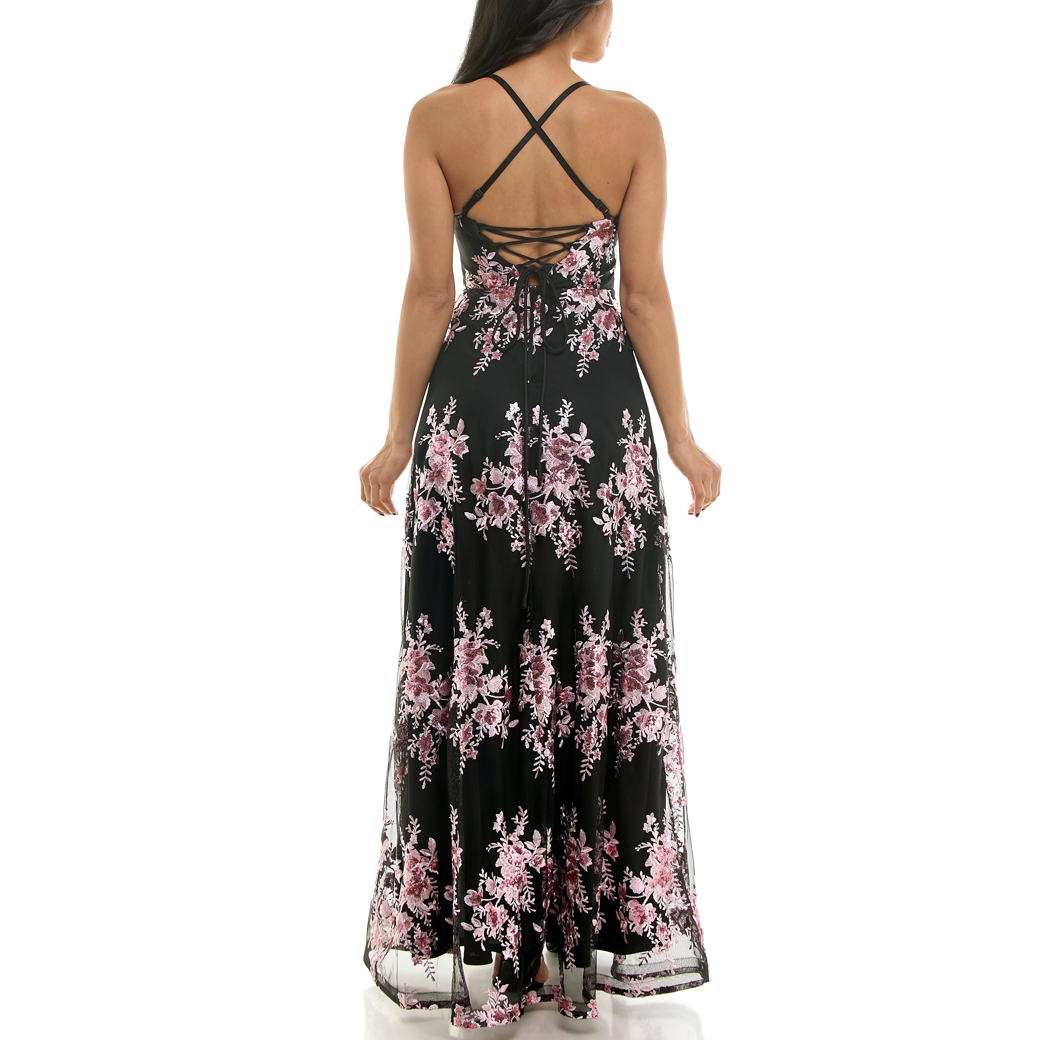 VIOLET WEEKEND JUNIORS' FLORAL EMBROIDERED CORSET TOP GOWN – Kelly