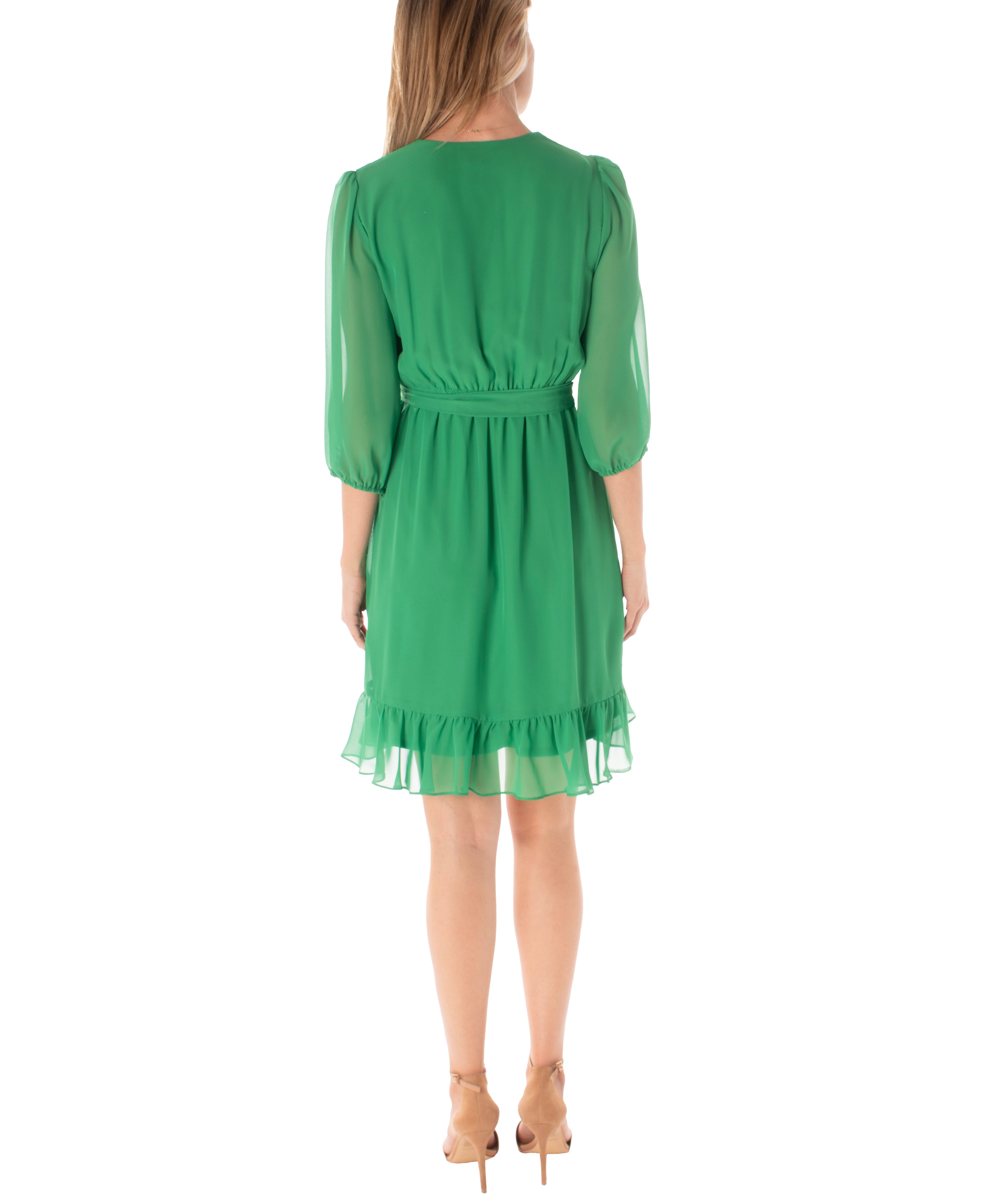 Maison Tara Ruffled Chiffon Wrap Dress – Kelly Grace Brands