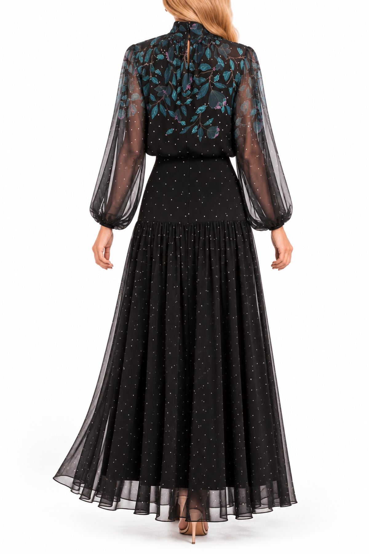Black Floral Maxi Dress for Wedding Guests & Church | Maison Tara