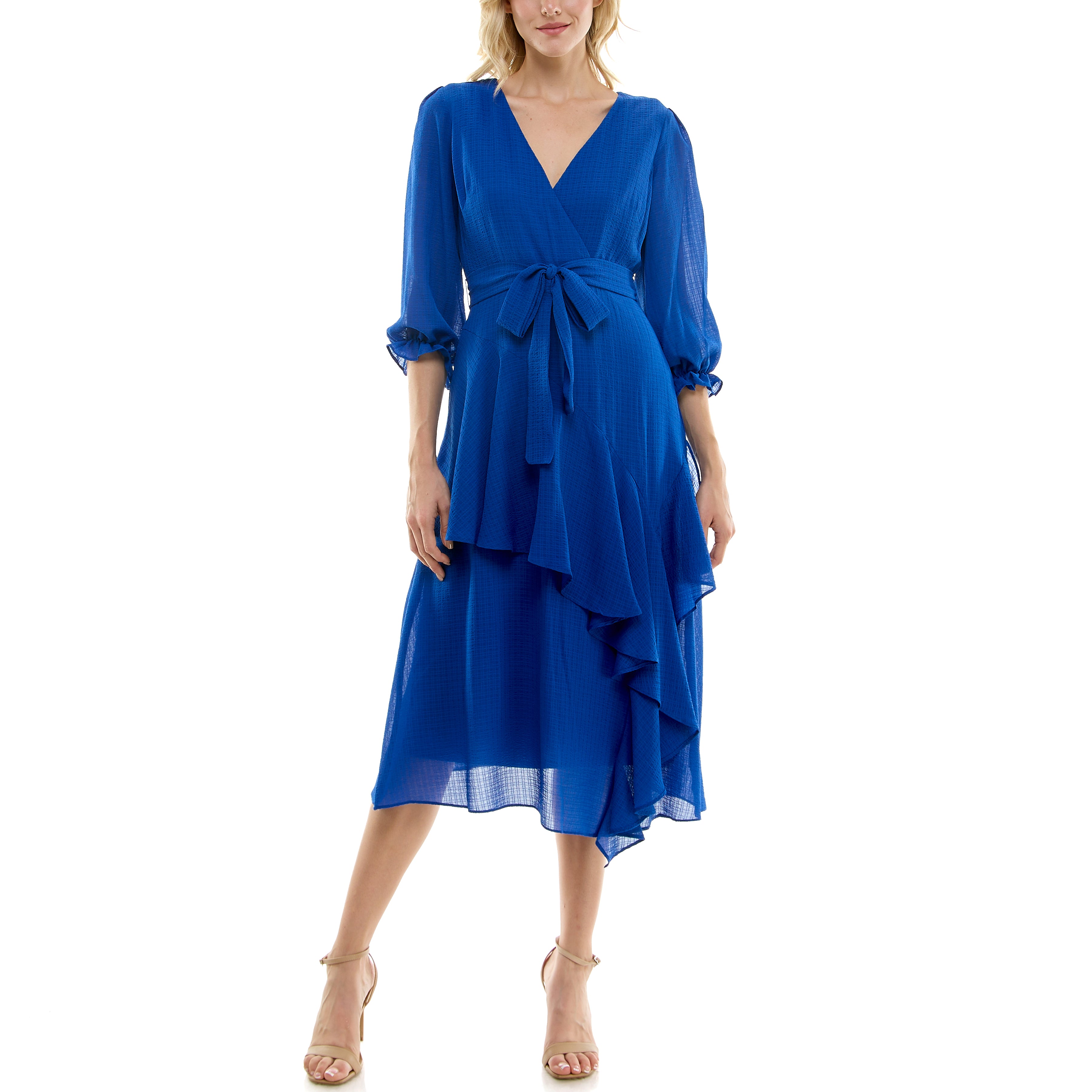 Maison Tara Belted Midi Wrap Dress