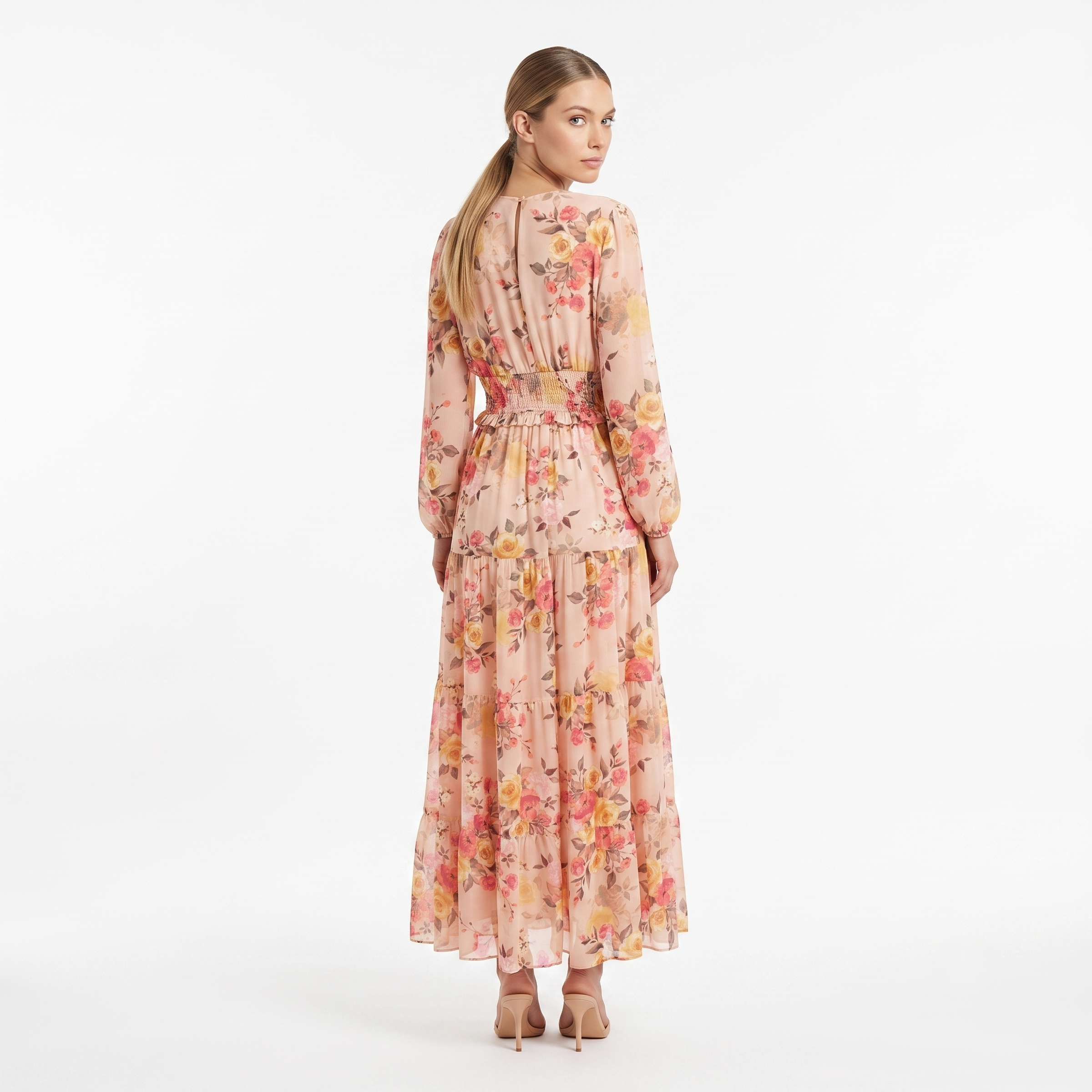floral boho dresses Feeling Tiered Maxi Dress S / sky blue line shape offer a comfortable Boho Dreams Maxi Dress Jade/Natural
