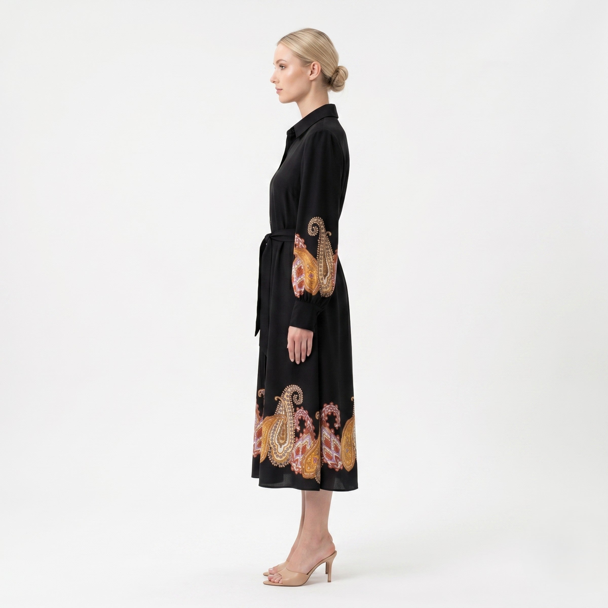 Maison Tara Satin Maxi Dress