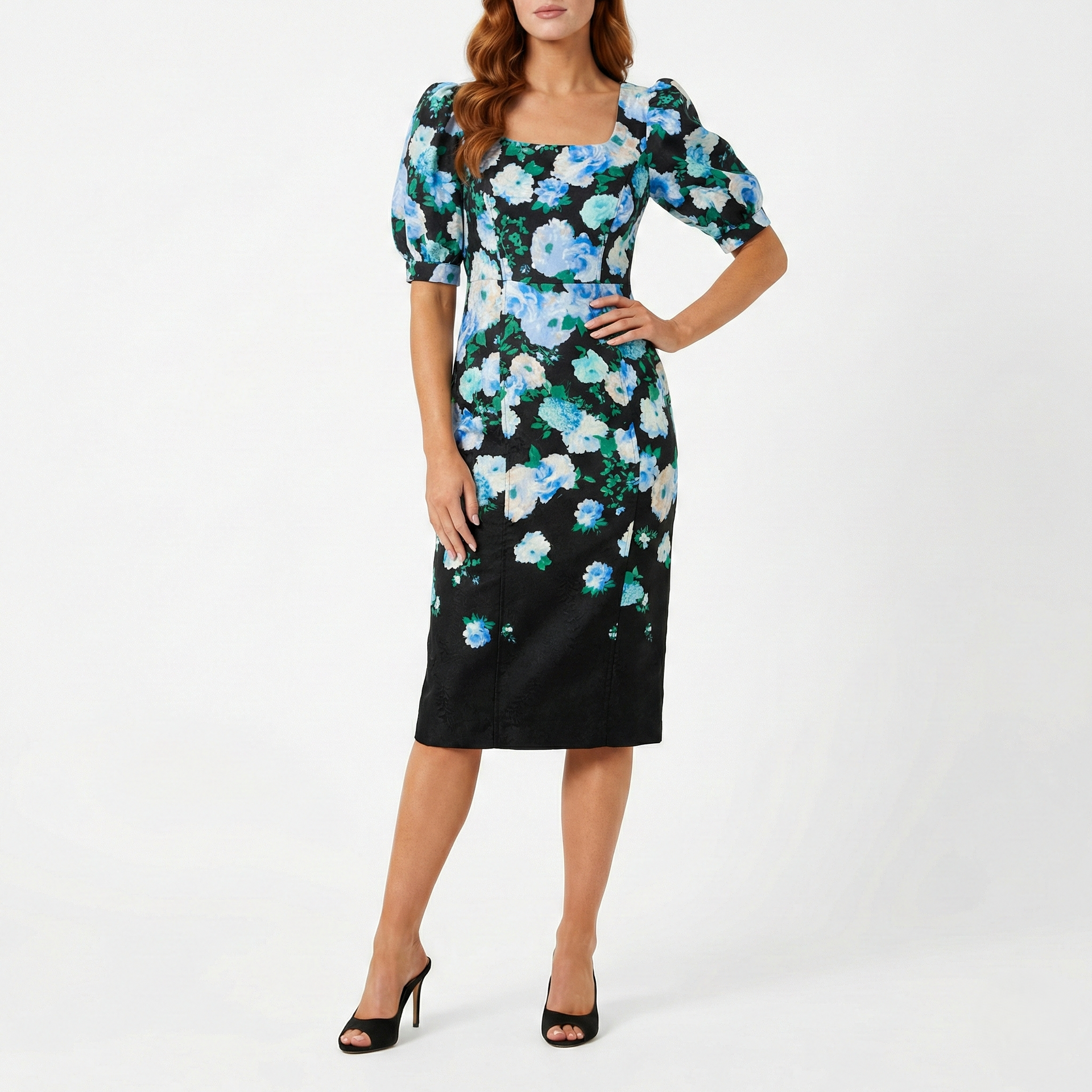 Maison Tara Ophelia Midi Dress, 14 / Black